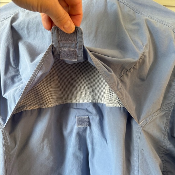 Simms Long sleeve Vented Guide Fishing Shirt Button Front Zip Pockets Blue M - Picture 12 of 16